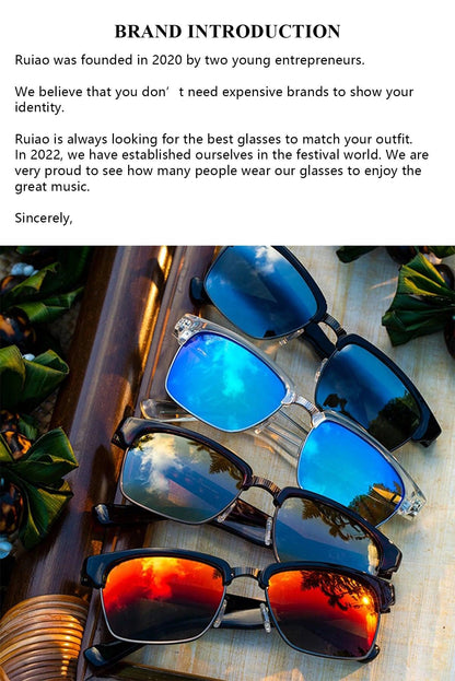 Ruiao 2024 Whole Luxury Premium Shades Designer Black Brand Sunglasses Mens Square Sun Glasses For Women - Durage Collection