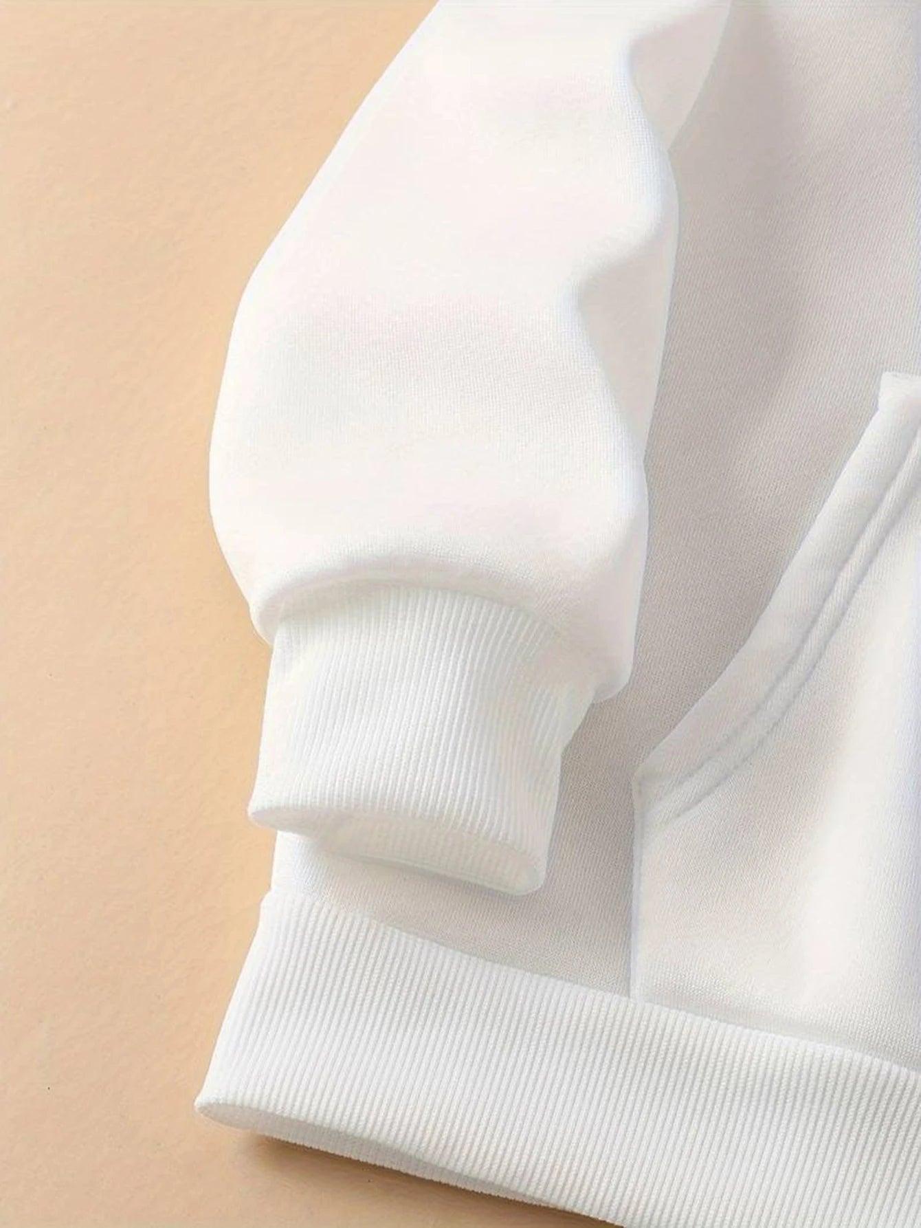 Loose Printed Hooded Sweatshirt For Women Long Sleeve Plus Velvet Kangaroo Pocket Top Casual Sports Pullover - Durage Collection