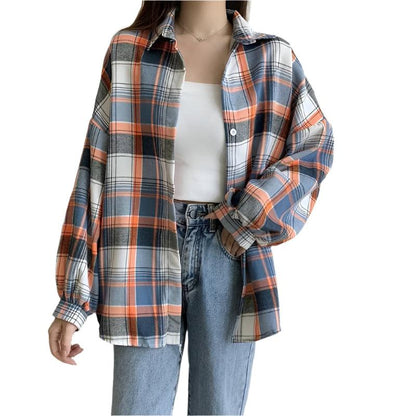 Casual Vintage Check Blouse - Durage Collection