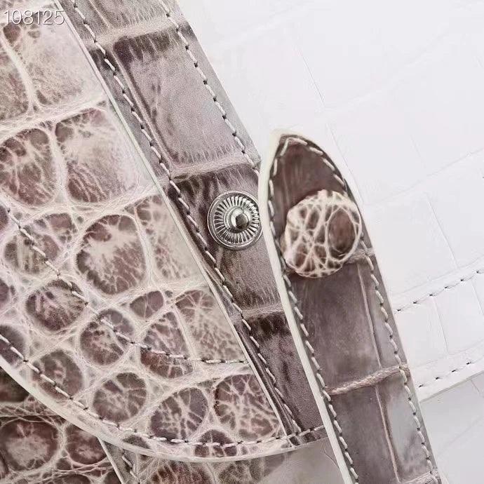 Himalaya White Crocodile Leather Backpack - Durage Collection