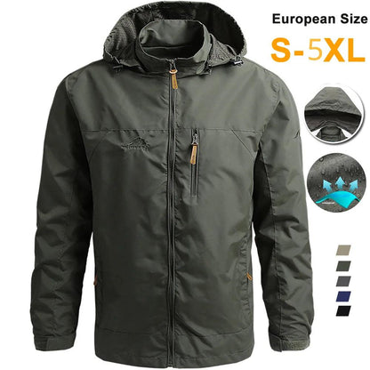 Windbreaker Men Tactical Jacket Waterproof Outdoor Hooded Coat - Durage Collection