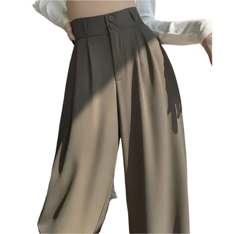 Elegant Wide Leg Pants Women Korean Style High Waist Black Baggy Pants Office Ladies Fashion Loose Suit Trousers Streetwear 2024 - Durage Collection