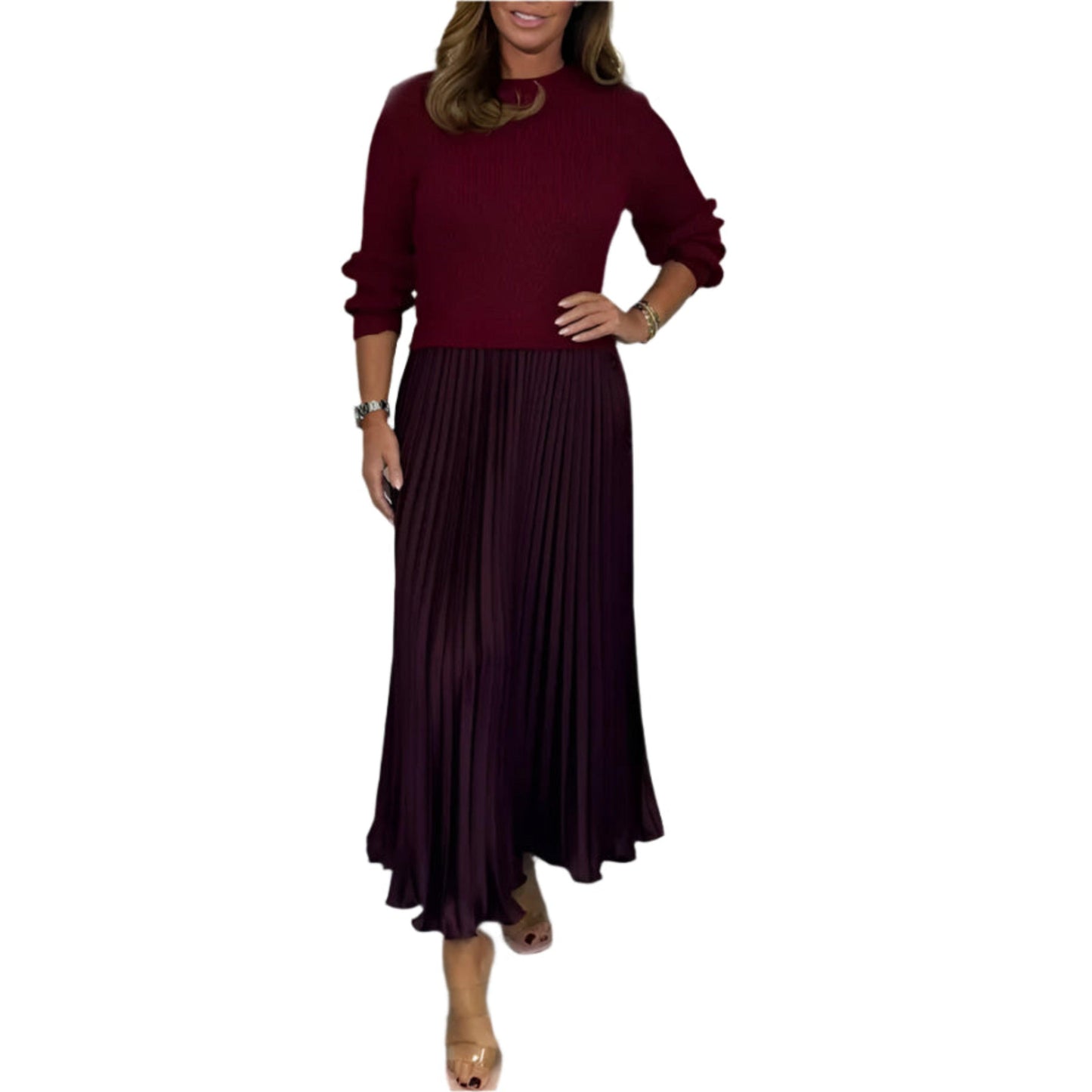 Luxe Knit Pleated Maxi Dress - Durage Collection