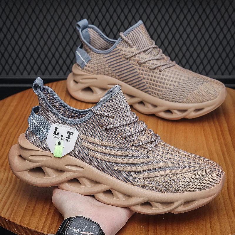 Black Running Jogging Shoes Casual Sneakers White Outdoor Breathable Mesh Shoes Men Light Shock-absorption Sports Shoes - Durage Collection