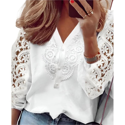 Lace Hollow Panel Blouse - Durage Collection