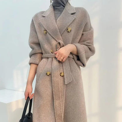 Alpaca Wool Mid Length Coat - Durage Collection