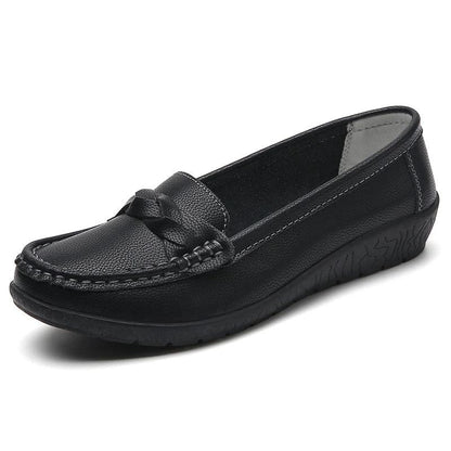 Women Flats Wedge Genuine Leather Fashion Comfortable Shoes Women Slip On Nurse Shoes Moccasins Outdoor Plus Size Tenis Feminino - Durage Collection