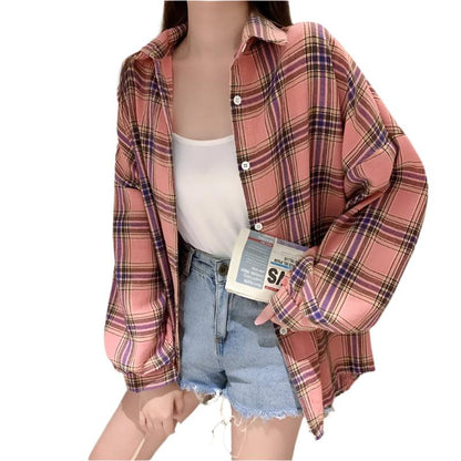 Casual Vintage Check Blouse - Durage Collection