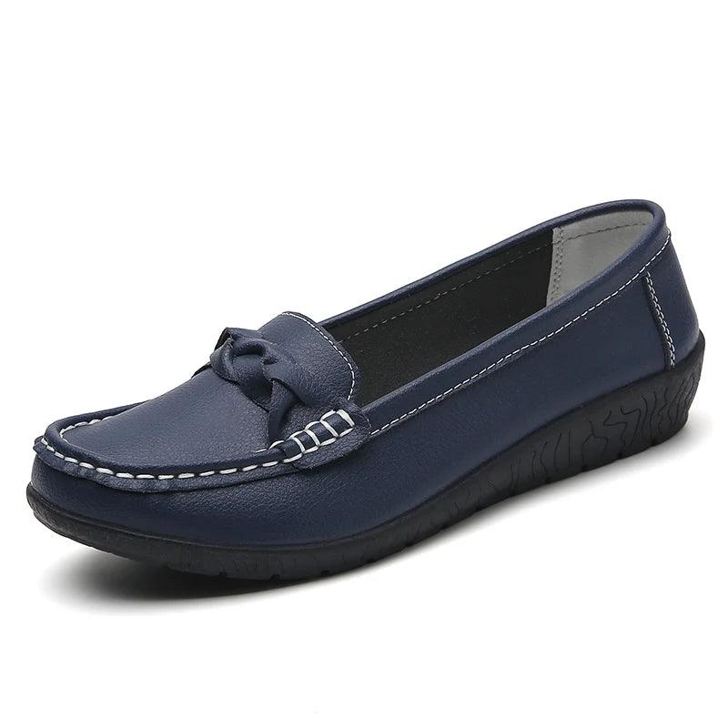 Women Flats Wedge Genuine Leather Fashion Comfortable Shoes Women Slip On Nurse Shoes Moccasins Outdoor Plus Size Tenis Feminino - Durage Collection