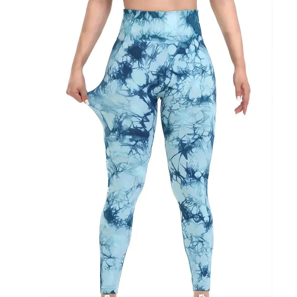 Women's Tie-Dye Seamless Peach Butt High Waist Butt Pants Stretch Fitness Yoga Pants Gym Leggings - Durage Collection