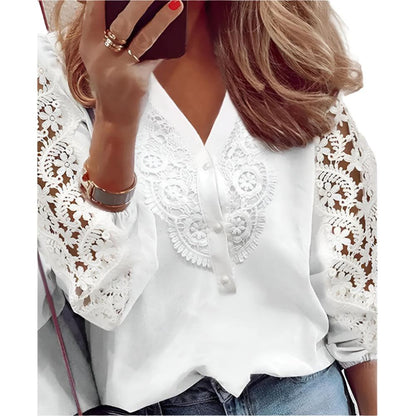 Lace Hollow Panel Blouse - Durage Collection