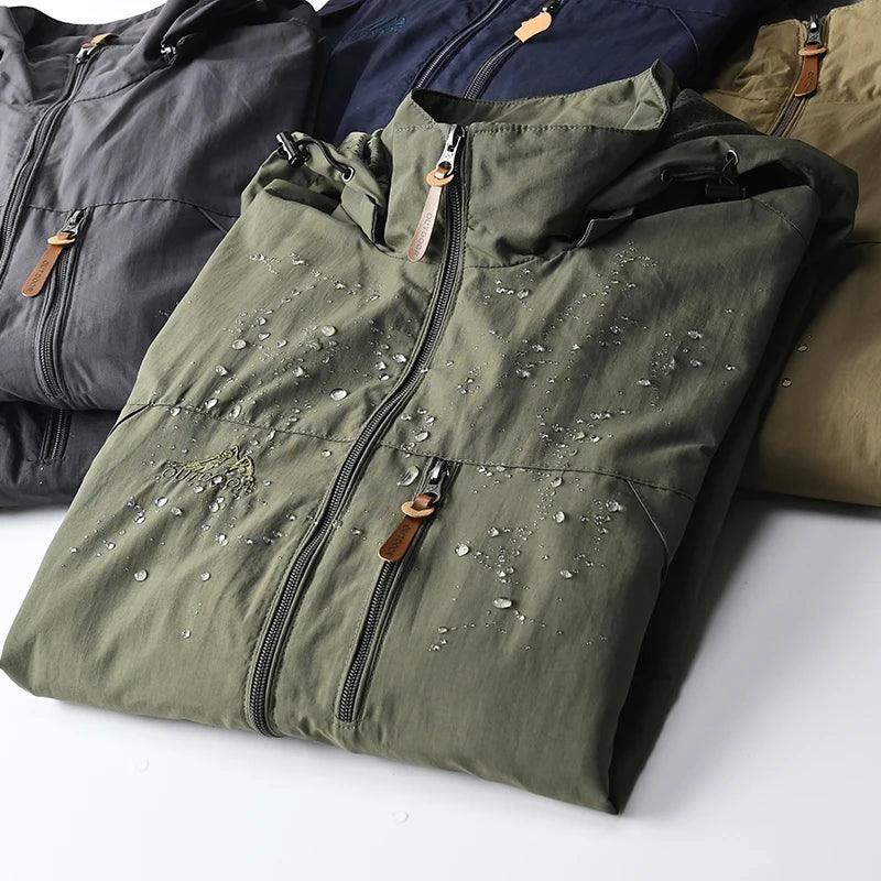 Windbreaker Men Tactical Jacket Waterproof Outdoor Hooded Coat - Durage Collection