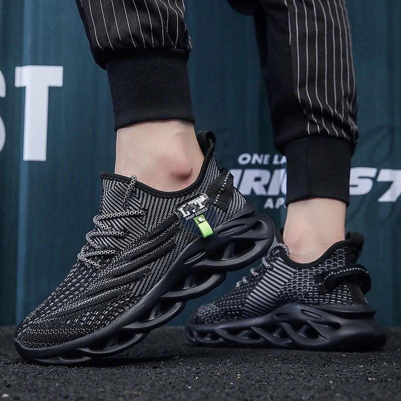 Black Running Jogging Shoes Casual Sneakers White Outdoor Breathable Mesh Shoes Men Light Shock-absorption Sports Shoes - Durage Collection