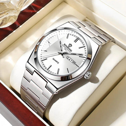 Men Watch Light Luxury Brand Stainless Steel Double Calendar - Durage Collection