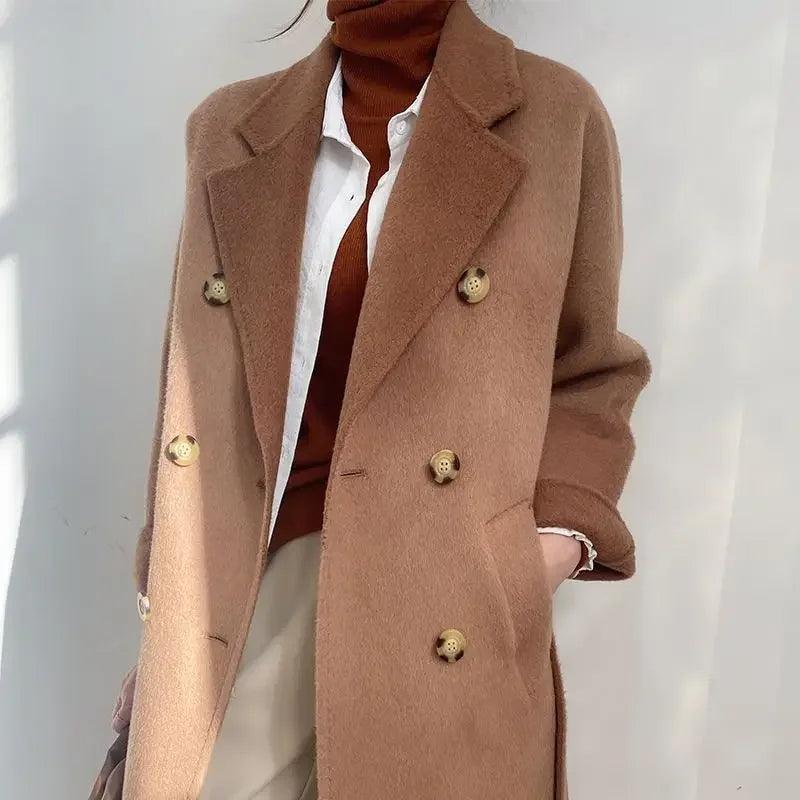 Alpaca Wool Mid Length Coat - Durage Collection