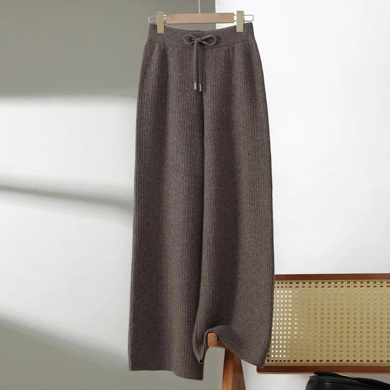 Cashmere Wide Leg Trousers - Durage Collection