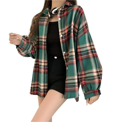 Casual Vintage Check Blouse - Durage Collection