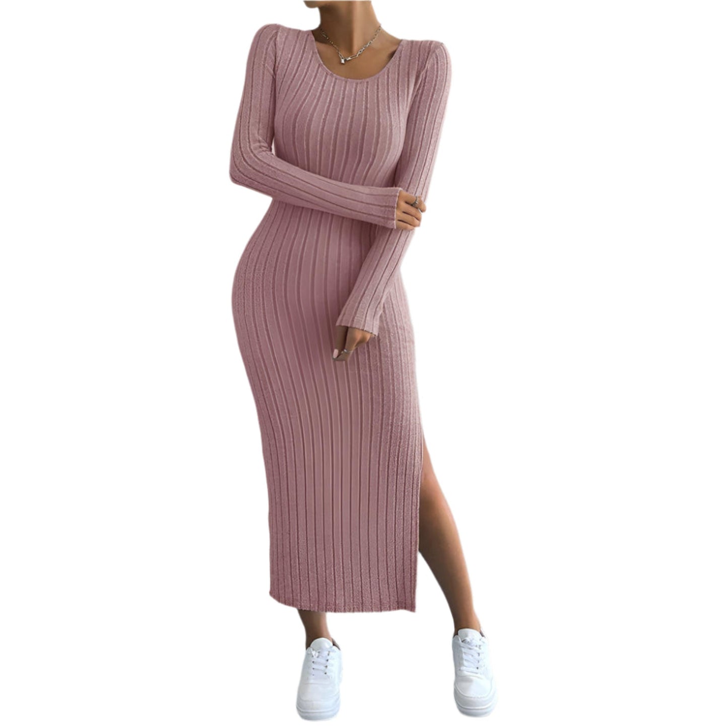 Muse French Stripe Split Midi Dress - Durage Collection