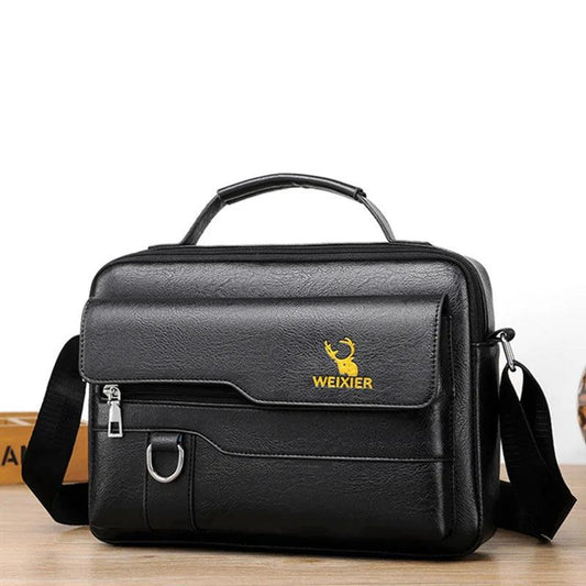 Vintage Leather Mens Large Capacity Crossbody Messenger Bag - Durage Collection