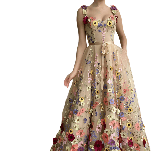 Sevintage Sweetheart Floral Prom Dress