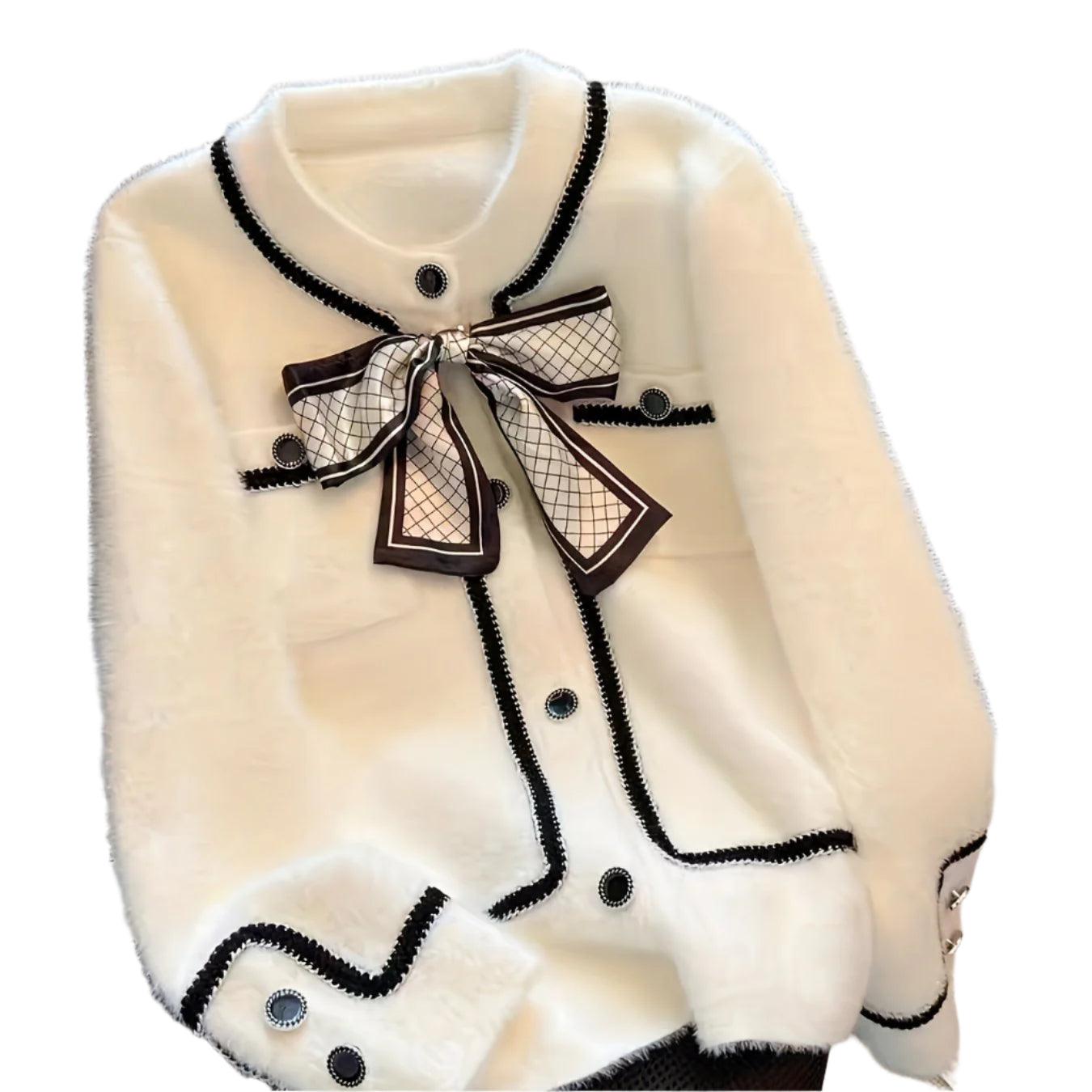 Mink Fleece Knit Cardigan - Durage Collection