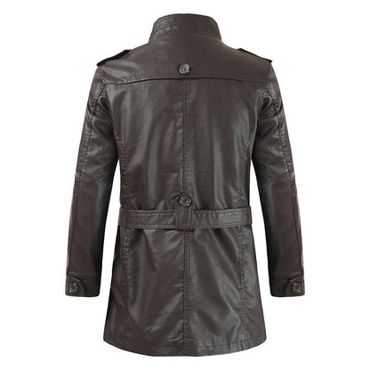 Casual Stand Collar Faux Leather Jacket - Durage Collection