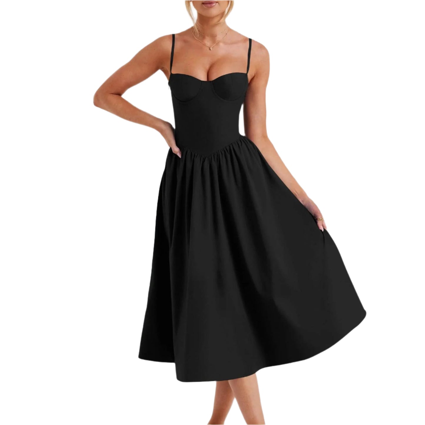 French Retro Long Dress Court Style Dopamine Wear - Durage Collection