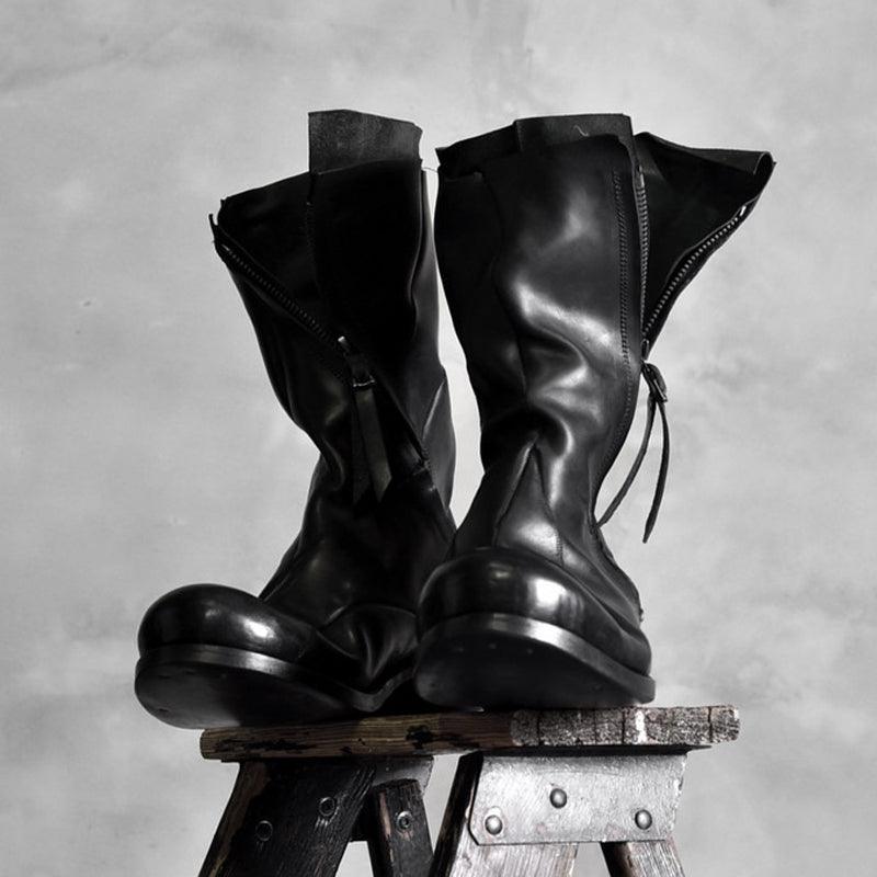 Japanese Irregular Deconstructed Leather Boots - Durage Collection