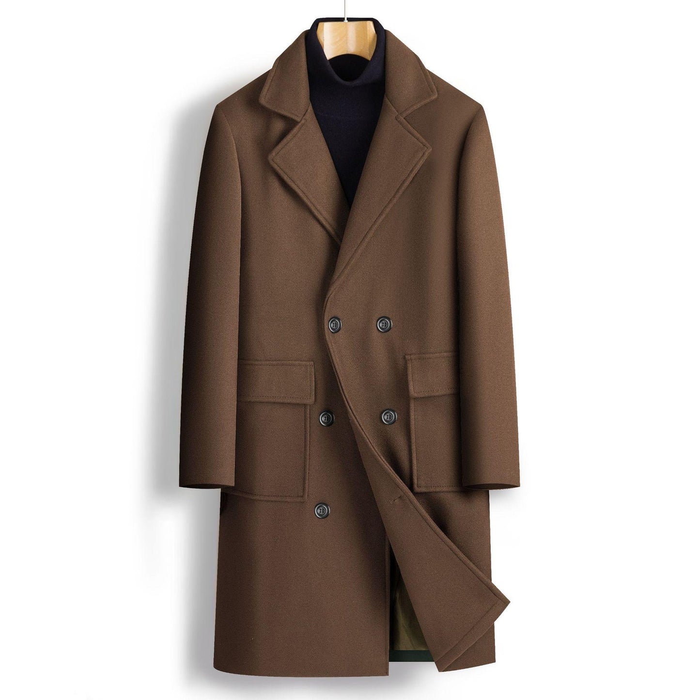 Fall Winter Men Double Breasted Mid-length Coat - Durage Collection