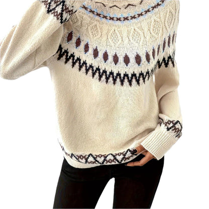 Geometric Patterned Knitted Pullover - Durage Collection