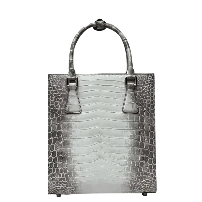 Elegant Himalaya White Crocodile Leather Crossbody Tote - Durage Collection