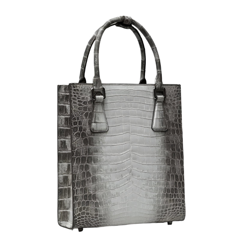Elegant Himalaya White Crocodile Leather Crossbody Tote - Durage Collection