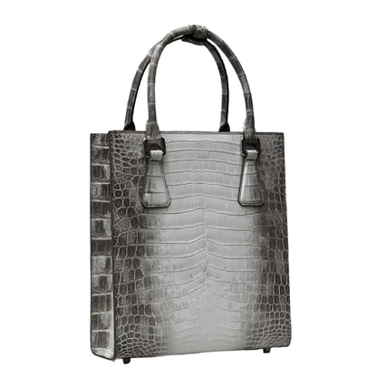 Elegant Himalaya White Crocodile Leather Crossbody Tote - Durage Collection