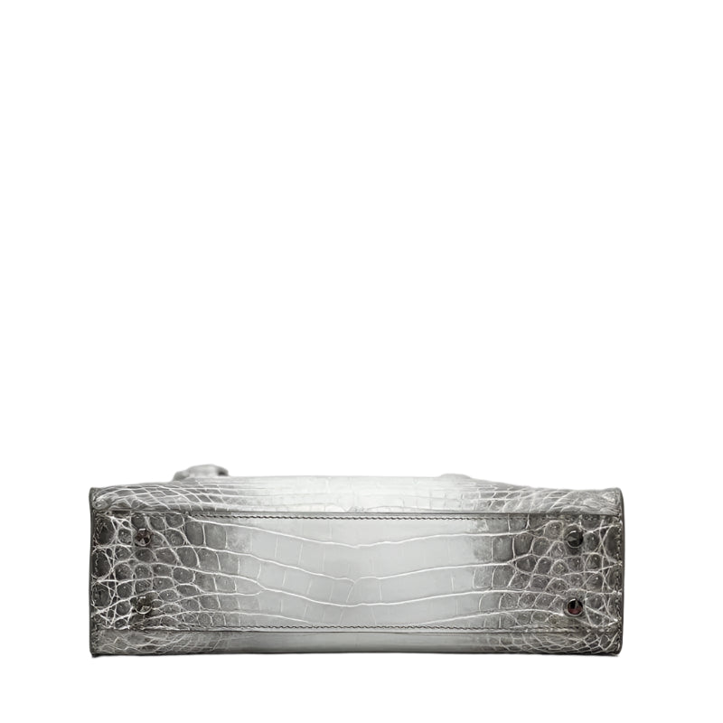Elegant Himalaya White Crocodile Leather Crossbody Tote - Durage Collection