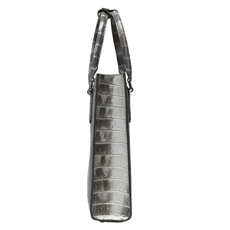 Elegant Himalaya White Crocodile Leather Crossbody Tote - Durage Collection