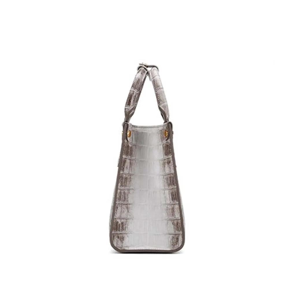 Chic Womens Shoulder Tote in Crocodile Leather - Durage Collection