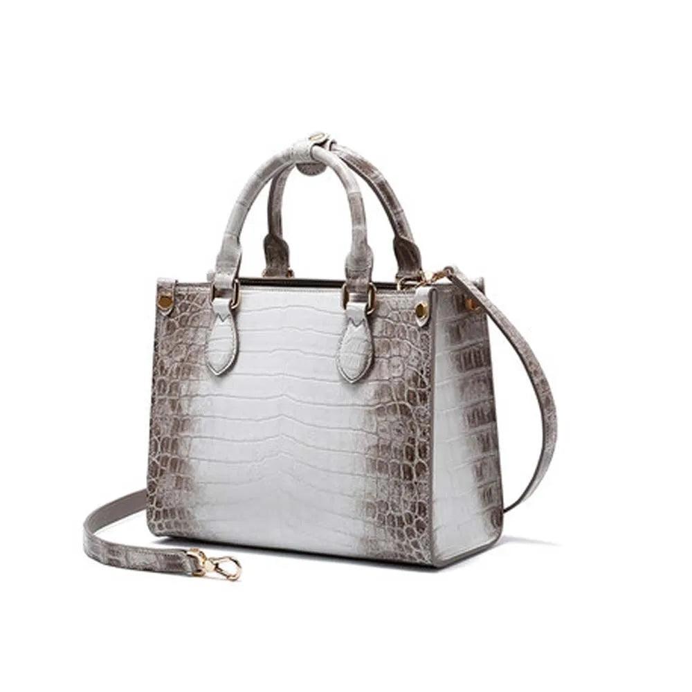 Chic Womens Shoulder Tote in Crocodile Leather - Durage Collection