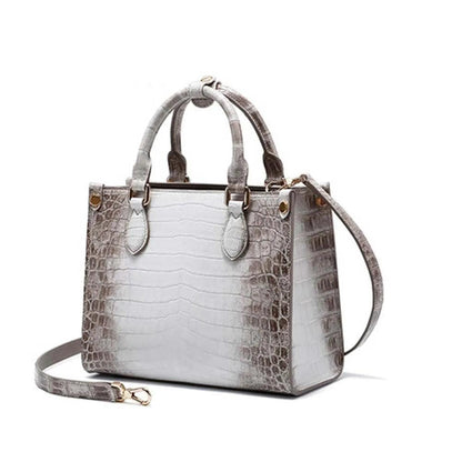 Chic Womens Shoulder Tote in Crocodile Leather - Durage Collection