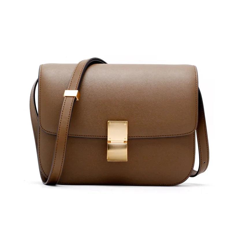 Elegant Womens Premium Leather Crossbody Satchel Bag - Durage Collection