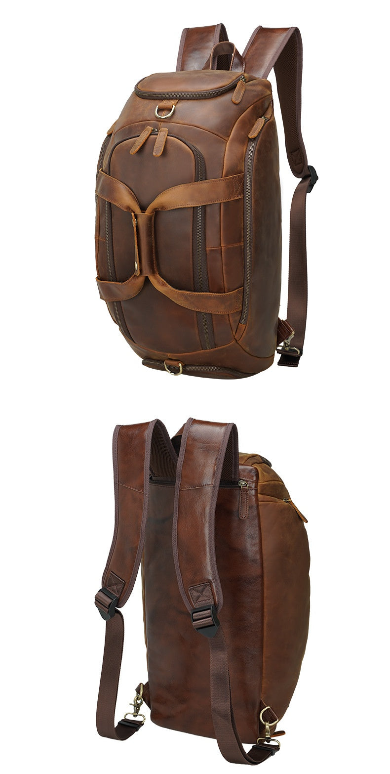 Vintage Voyager Cowhide Backpack