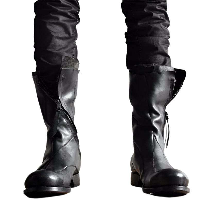 Japanese Irregular Deconstructed Leather Boots - Durage Collection