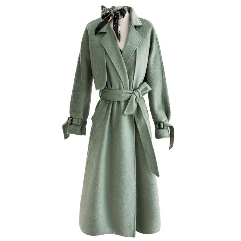 Double-sided Cashmere Coat Suit Women's Medium Length Lace-up - Durage Collection