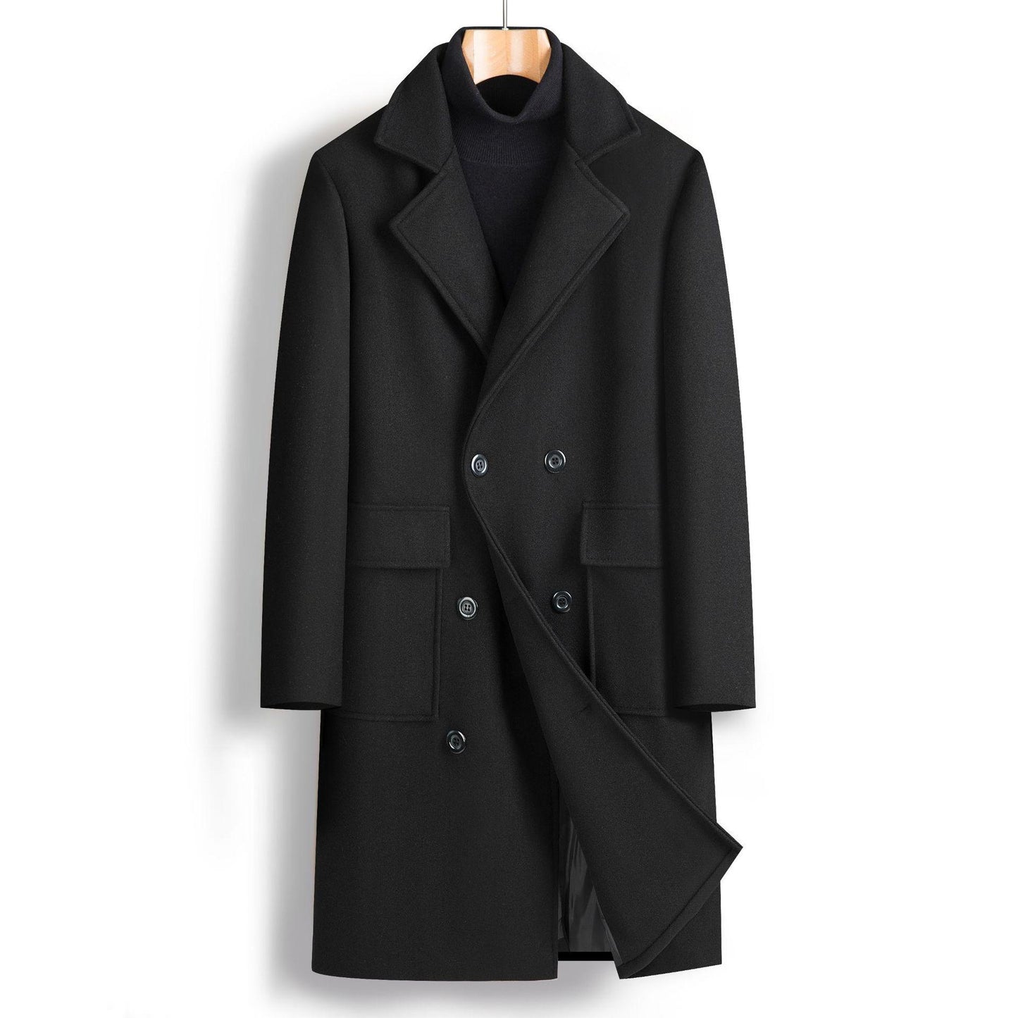 Fall Winter Men Double Breasted Mid-length Coat - Durage Collection