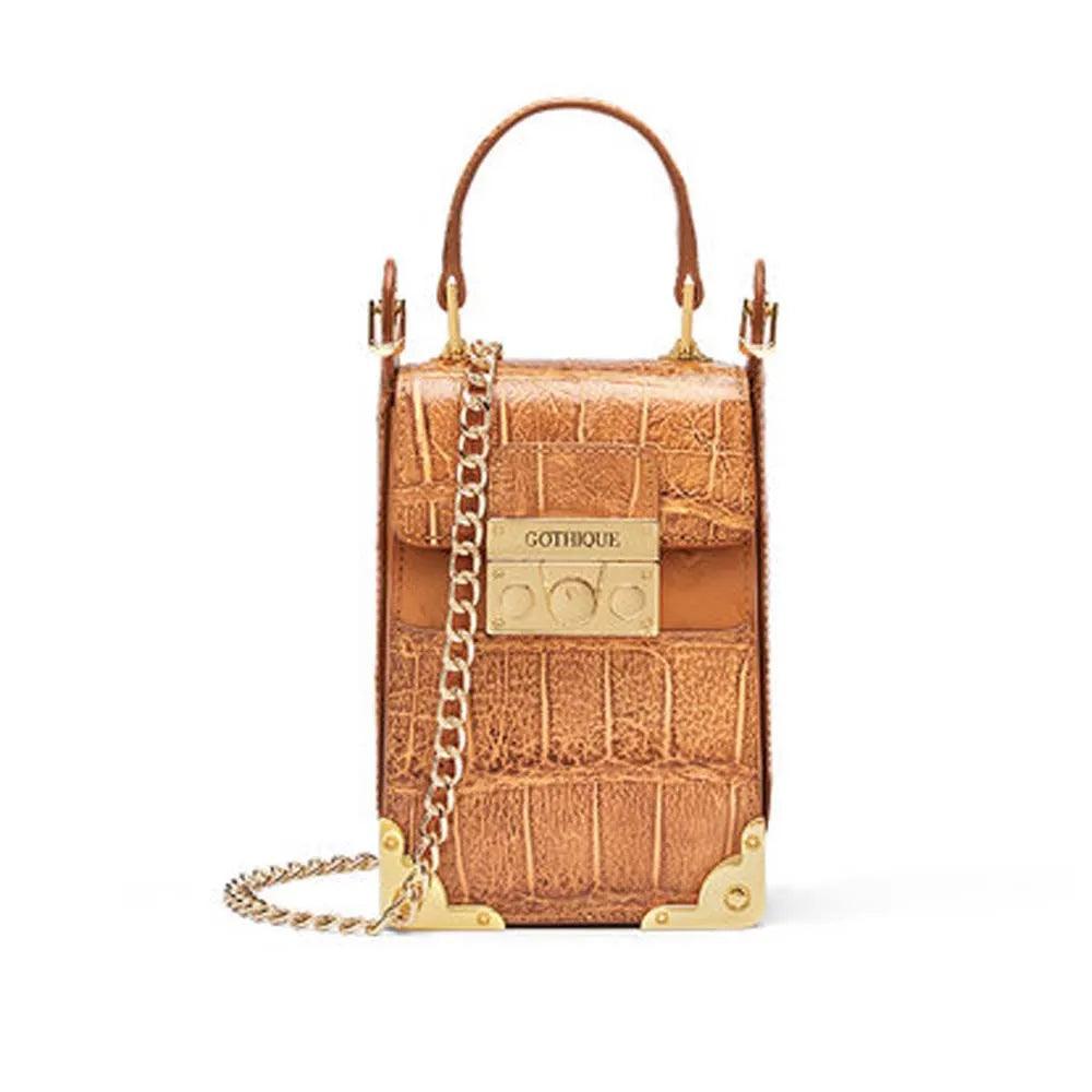 Elegant Alligator Skin Chain Shoulder Bag - My Store