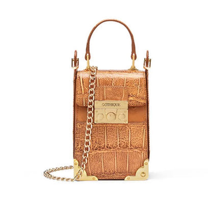 Elegant Alligator Skin Chain Shoulder Bag - My Store