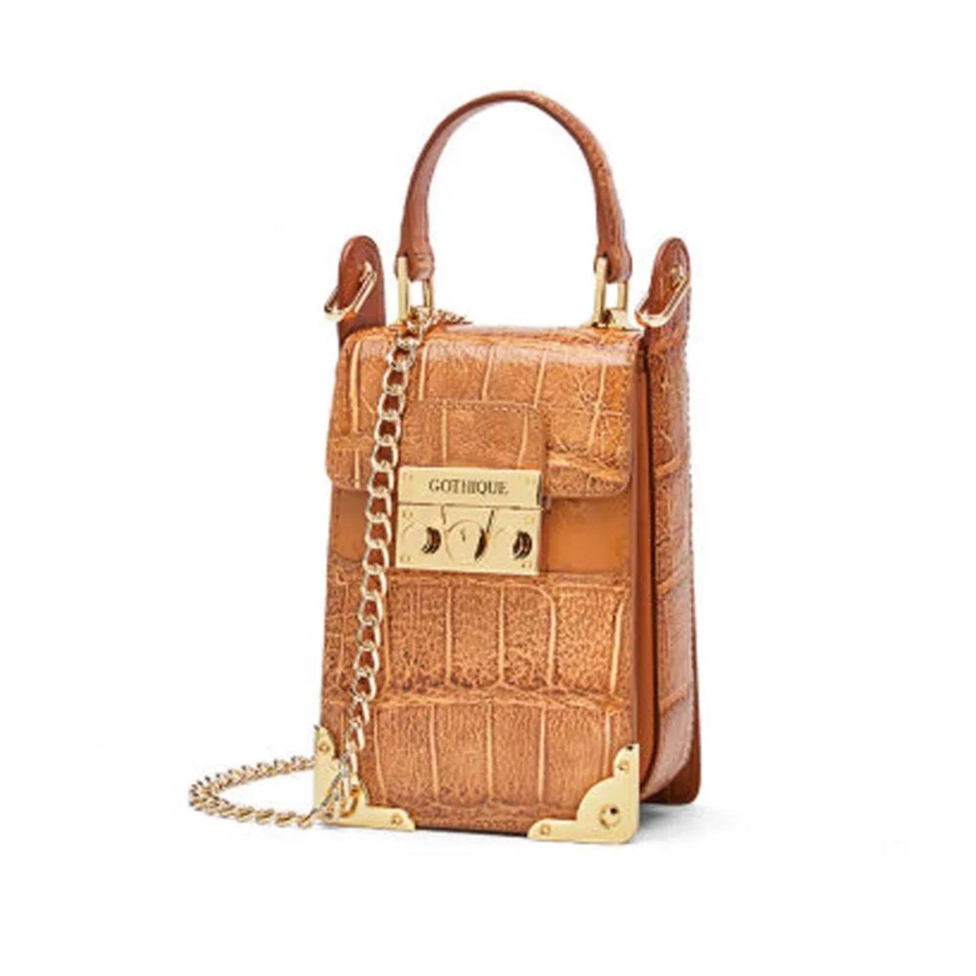 Elegant Alligator Skin Chain Shoulder Bag - My Store