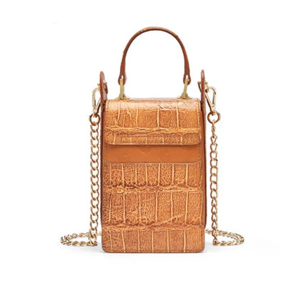 Elegant Alligator Skin Chain Shoulder Bag - My Store