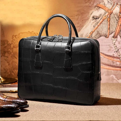 Gete America Crocodile Skin Men's Leather Bag - Durage Collection