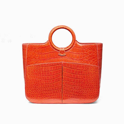 Womens Handmade Large Capacity Crocodile Leather Handbag - Durage Collection