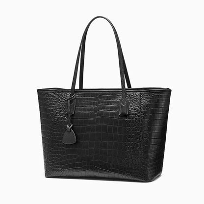 Elegant Imported Crocodile Leather Womens Large Tote - Durage Collection